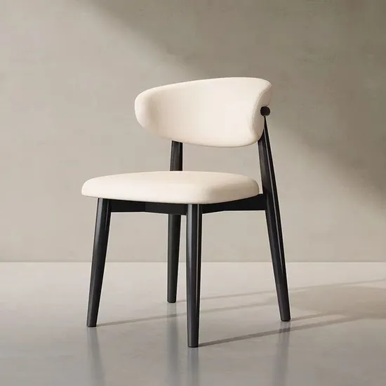 Soft Comfortable Solid Wood Dining Chair for Dining Room Sponge Fabric Furniture