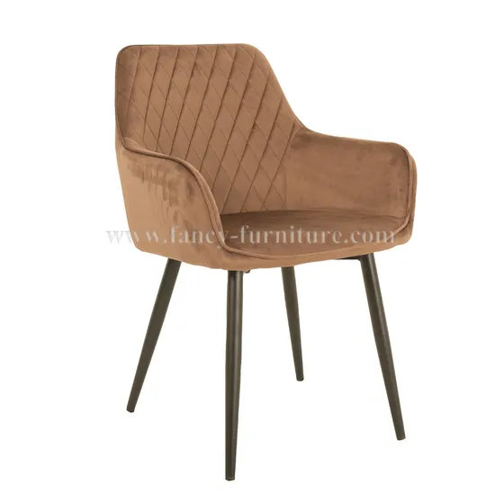 Modern Comfortable Vintage Velvet Dining Chair with Metal Legs