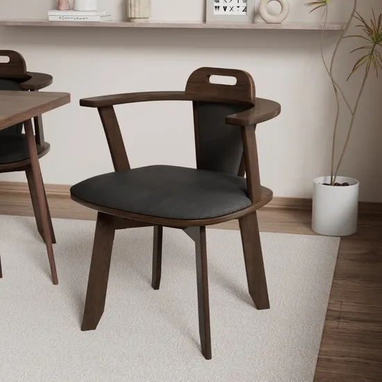 Rubber Wood Swivel Dining Chair Office Chair Computer Chair Study Desk Chair Brown