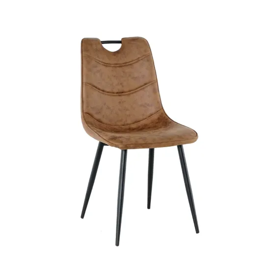 Luxury Hot Sale Modern Home Restaurant Furniture Metal Legs PU Leather Chair Dining Chairs for Living Room
