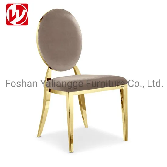Cheap Foshan Factory Price Hotel Restaurant Golden Stainless Steel Banquet Stacking Chair Soft Velvet Cushion Dining Chair for Wedding Events