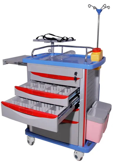 Cheap Price ABS Emergency Ambulance Movable Moving Mobile Medicine Instrument Treatment Dressing Nursing Crash Stainless Steel Optional Hospital Medical Trolley