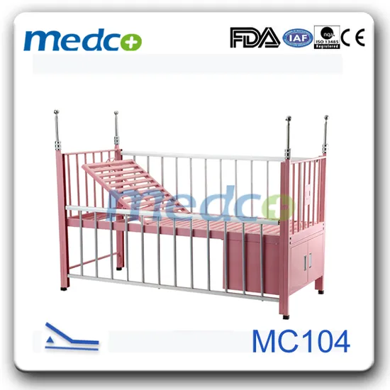 Pediatric Double Function Cranks Children Baby Hospital Bed Cot Crib