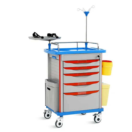 Nwm054-Et Number-Win Economic 5 Drawers Hospital Anaesthesia Drug Cart Medical Emergency Trolley