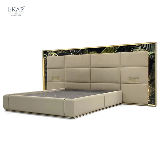 New Design Bedroom Widescreen Bed Set Modern Furniture Double Bed