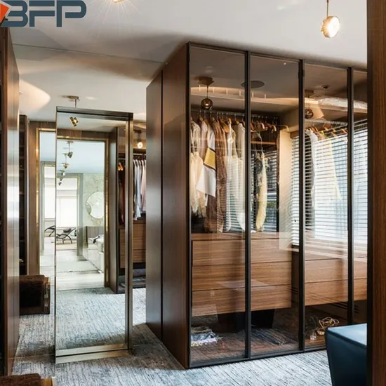 Aluminum Profile Frame Sliding Door Bedroom Wardrobe Closet Furniture Designs