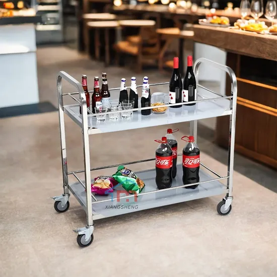 Xiangsheng Catering Equipment Stainless Steel Wine and Tea Drinks Cart Liquor Trolley