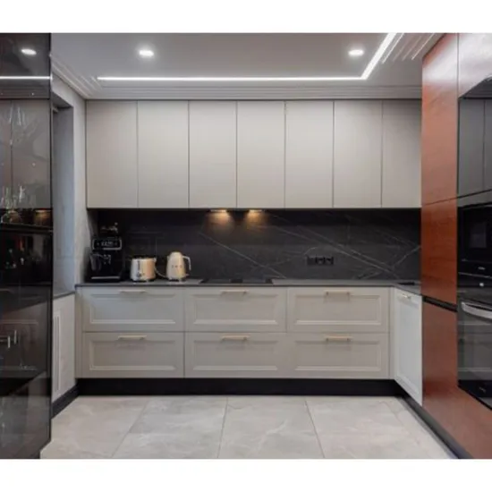 Modular Luxury Simple Design HPL with Fridge and Gas Grill Kitchen Furniture Kitchen Cabinets