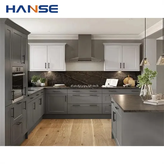 American Classic Gray Solid Wood Fitted Kitchens Cabinet Set Modern Rta Shaker Style Grey Wooden Kitchen Cabinets Design