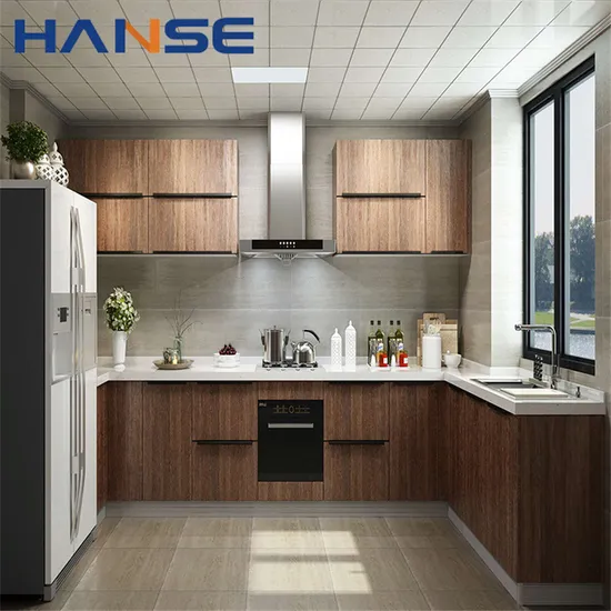 Foshan Good Price Solid Wood Kitchen Cabinets High Gloss / MDF / PVC Membrane / Lacquer Kitchen Cabinet