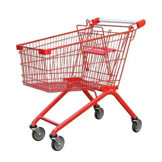 China High Quality Supermarket Cart 4 Wheel Grocery Store Carts Metal Shopping Trolley
