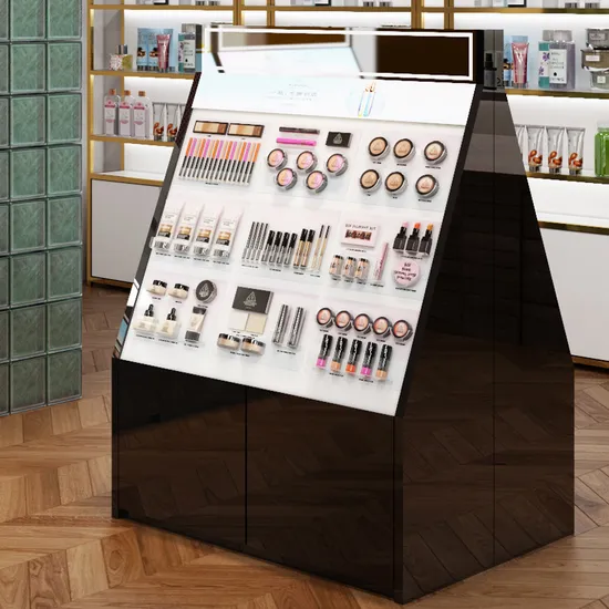 Double-Side Cosmetics Makeup Product Display Cabinet