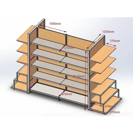 Display Supermarket Gondola Shelving with MDF Back Panel