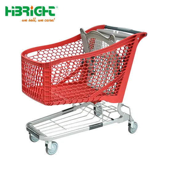 Durable Sturdy Plastic Shopping Trolley Luxury Supermarket Cart