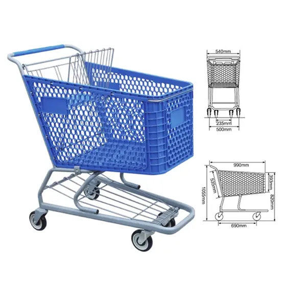Plastic Supermarket Shopping Trolley Four Wheel Supermarket Cart for Sale Shopping Cart
