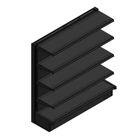 Shelving Metal Black 4 Tiers China Store Supermarket Gondola Shelves for Shop