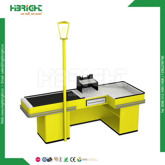 Supermarket Retail Equipment Checkout Counter with Conveyor Belt