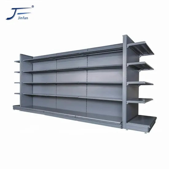Grey Heavy Duty Double Side Supermarket Gondolas Shelving Plain Back Panel