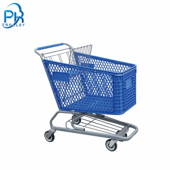 American Plastic Basket Supermarket Shopping Cart Used for Mall