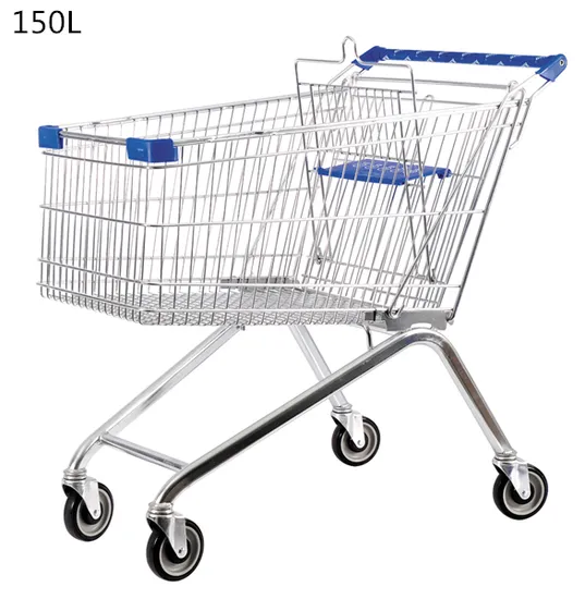 Factory Direct Sell Metal Asian Style Shopping Trolley Cart