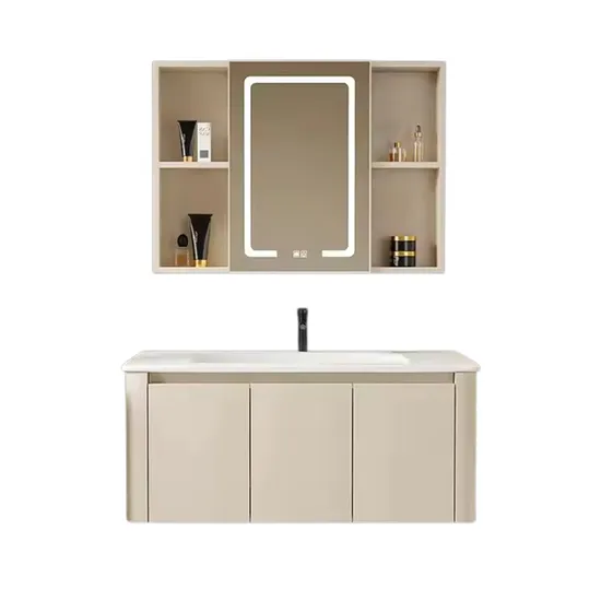 Customizable Wholesale Aluminent Bathroom Vanity Sink Cabinet with LED Mirror Cabinet