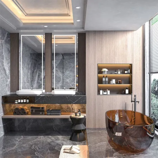 Planet Commercial Foshan Console Glass PVC Bath Marble Salon Bathroom Vanity Set
