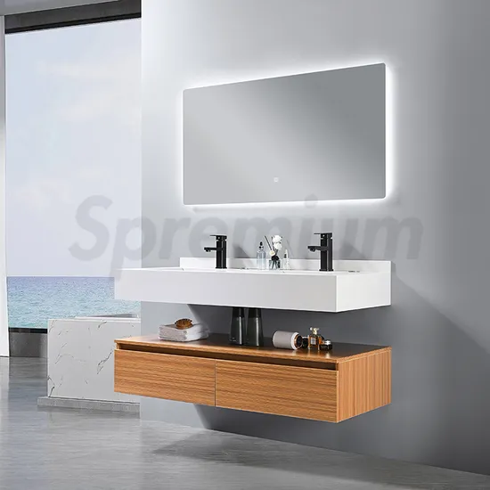 Luxury Design Floating Bathroom Vanity Supplier Mirror Cabinet Modern MDF Wall Mounted Bathroom Vanity Set