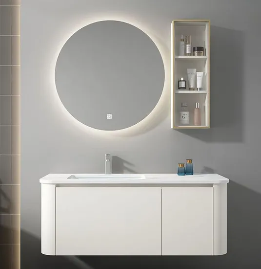 Rock Board Wall Mounted Washstand Oak Bathroom Cabinet