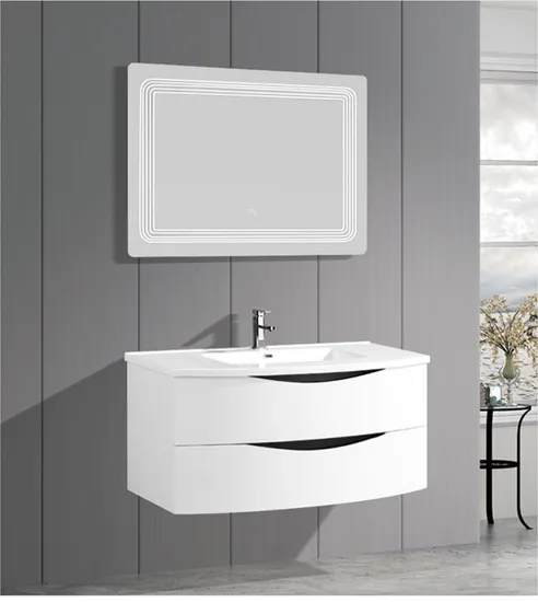 Modern Simple PVC with Arc Bathroom Cabinet