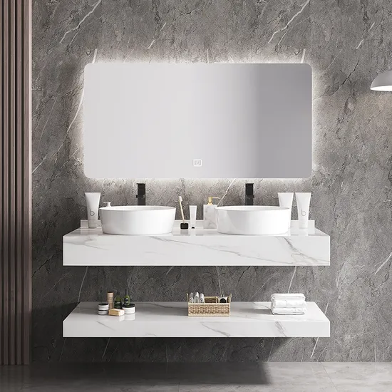1200mm New Hotel Wall Mounted Washroom Floating Vanity Rock Slate Bathroom Cabinets