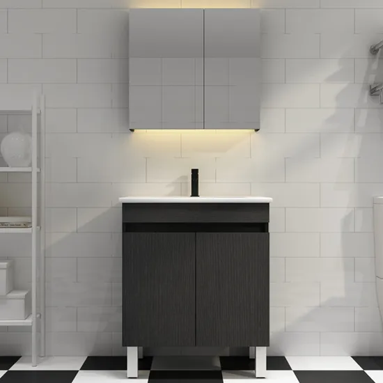 Bathroom Floorstanding Black Furniture Vanity Cabinet 600mm