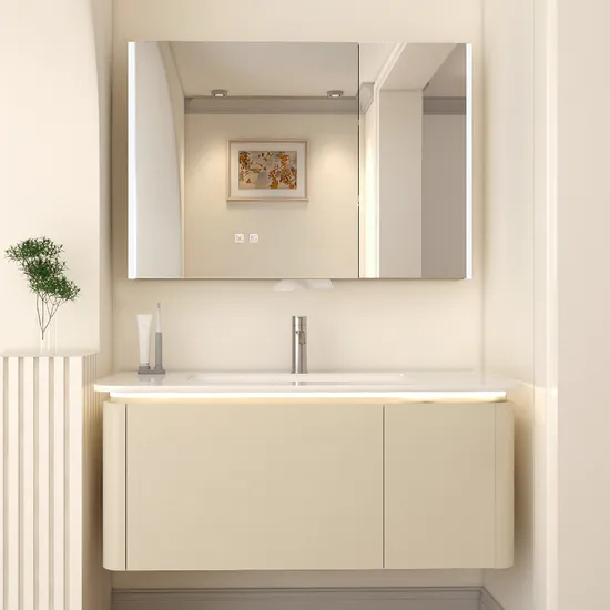 1000mm Wall Mounted Bathroom Vanity Cabinet with Interior Lighting