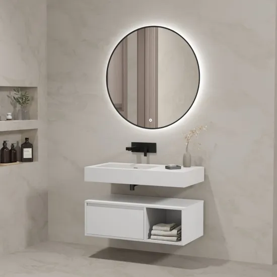 New-Style New Arrival Single Sink Bathroom Cabinet with Sink for Carton Customization Certification