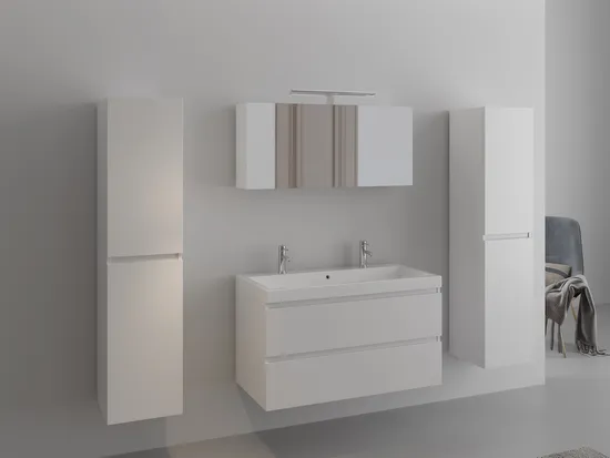 Factory Wholesale Latest Single Sink Bathroom Vanity with Accessories for MDF Certification