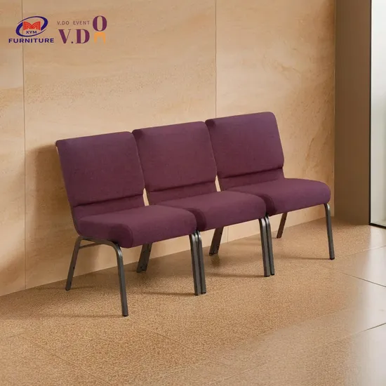 Fashionable Durable Steel Tube Material Church Chair with Bookrack