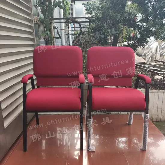 Wholesale Red Armrest Stackable Metal Cheap Church Chair