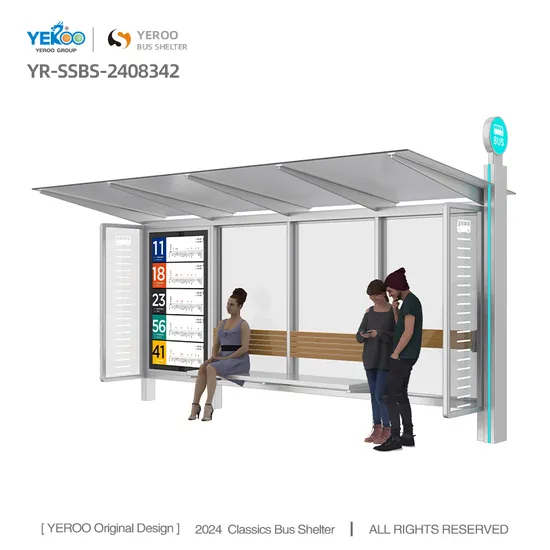 Outdoor Modern Stainless Steel Bus Stop Shelter Customization