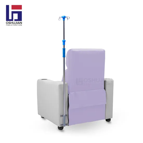 Hospital Clinic Medical Manual Adjustable Patient Medical Reclining Infusion Transfusion Chair Recliner Chair with IV Pole and Dining Table