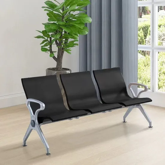 Popular Hospital Visitor Chair 3-Seater Airport Waiting Chair with PU Seating