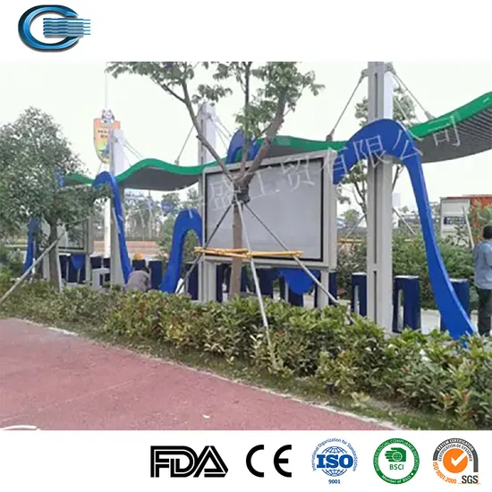 Huasheng Bus Shelter Bench China Steel Bus Shelter Factory African Automatic Vending Kiosk Steel Bus Shelter Stop for Sale