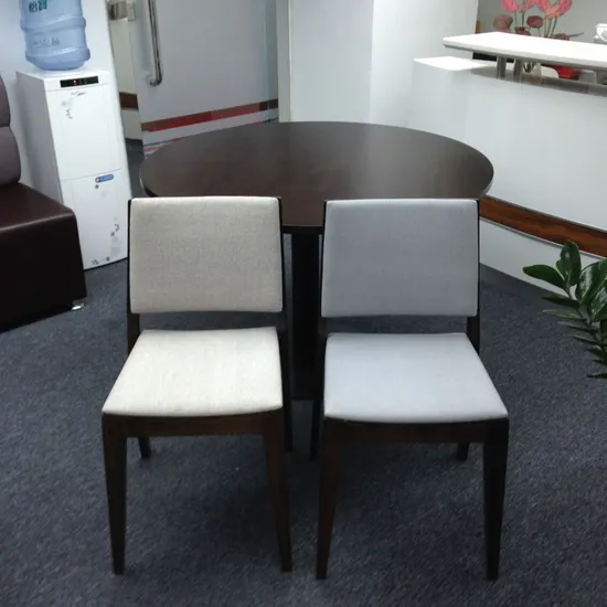 High Quality Walnut Solid Wood Linen Cover Upholstered Chapel Church Chair