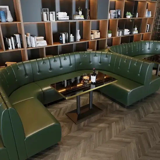 Custom Half Circle Bar Restaurant Furniture Booth Seating Sofa Sets and Table Chairs