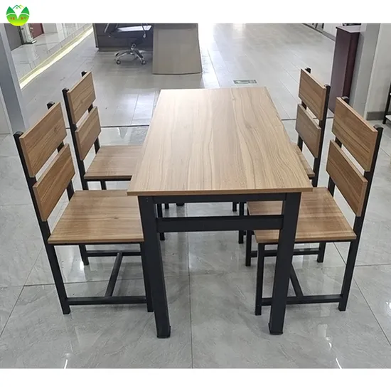 China Factory Cheap Durable Wooden Metal Cafe Chairs and Tables Restaurant Chairs Tables for Sale