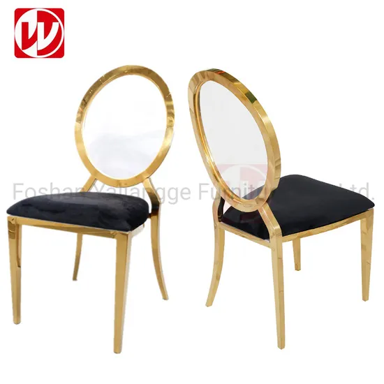 Classic Acrylic Back Stacking Banquet Chair Gold Stainless Steel Hotel Wedding Chair
