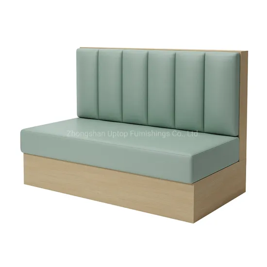 Green Leather Restaurant Sets Wood Chairs Cafe Furniture