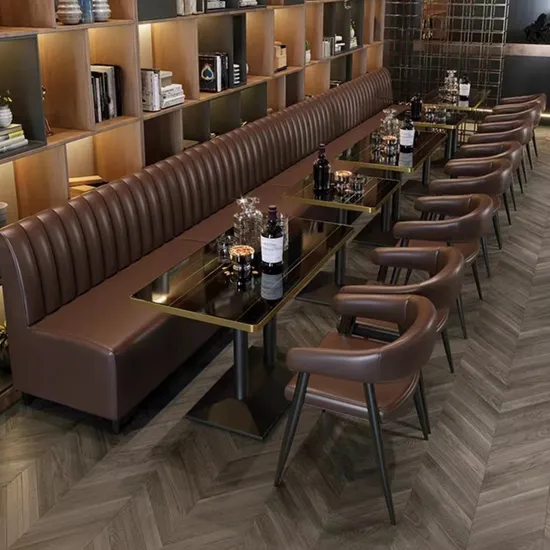 Modern PU Leather Cafe Furniture Customized Color Club Restaurant Sofa Booth Seating