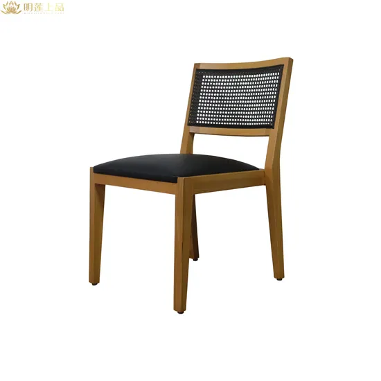 Wholesale Solid Wood Restaurant Chair Rope Weaving Dining Room Furniture Wooden Dining Chairs