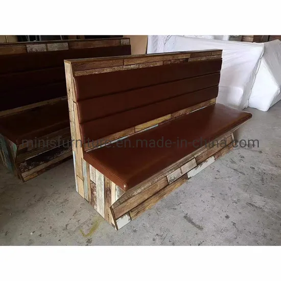 Restaurant/Coffee Shops Modern Wooden Leather Dining Chairs Sofa Booth with Cabinet