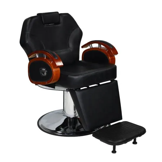 Heavy-Duty High Quality Customized Stylish Hairdressing Equipment Black Salon Barber Chair