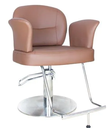 High-End Modern Stainless Steel Black Metal Barber Chair Swivel Armchair for Hair Salons Barbershops-Adjustable up and Down